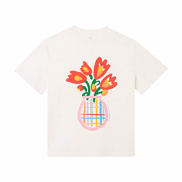 Футболка Floral Graphic от бренда Stella McCartney kids Молочный