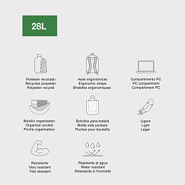 Рюкзак с тремя отделениями Трехцветный черный от бренда MiquelRius