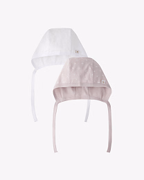 Набор чепчиков пыльная роза и белого цвета от бренда Anna Leon