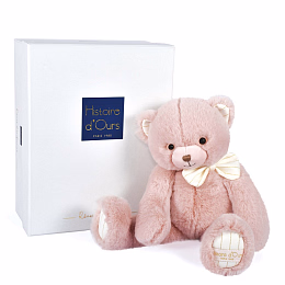 Мишка Preppy Chic розового цвета в подарочной коробке, 30 см от бренда Histoire d'Ours