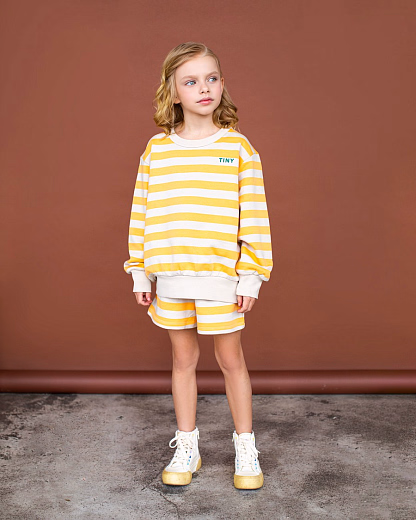 Свитшот Orange Stripes от бренда Tinycottons