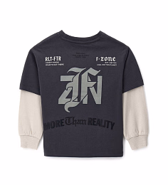 Лонгслив с констрастными рукавами от бренда Original Marines