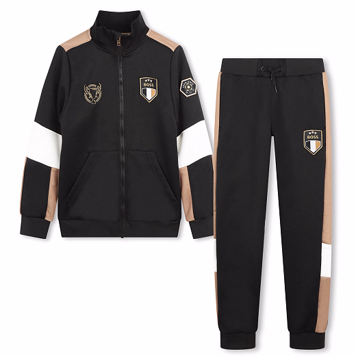 Олимпийка и джоггеры с контрастными вставками от бренда BOSS