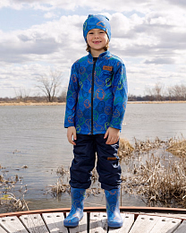 Куртка разноцветная, флисовая кофта и штаны от бренда Deux par deux