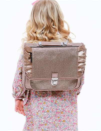 Портфель Small Flounces Glitter Copper от бренда Caramel et Cie