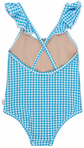 Купальник с рюшами в мелкую клетку от бренда Tinycottons