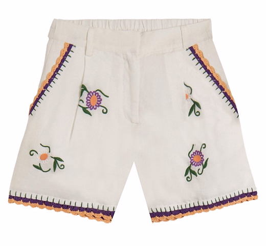 Шорты с вышитыми цветами от бренда Stella McCartney kids