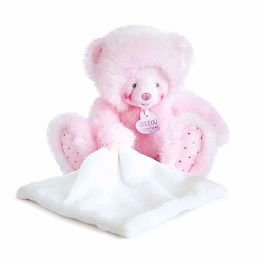 Игрушка Мишка розовый с комфортером от бренда Doudou et Compagnie