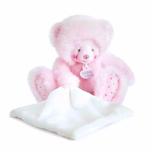 Игрушка Мишка розовый с комфортером от бренда Doudou et Compagnie