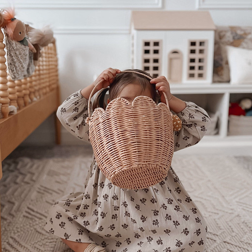 Плетеная корзинка mini Цветок Pink от бренда Olli Ella