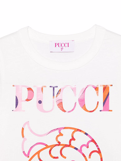 Футболка Fish MINI-ME от бренда Emilio Pucci Молочный