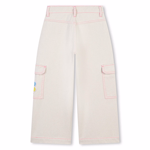 Карго молочного цвета с розовой прострочкой от бренда Billieblush