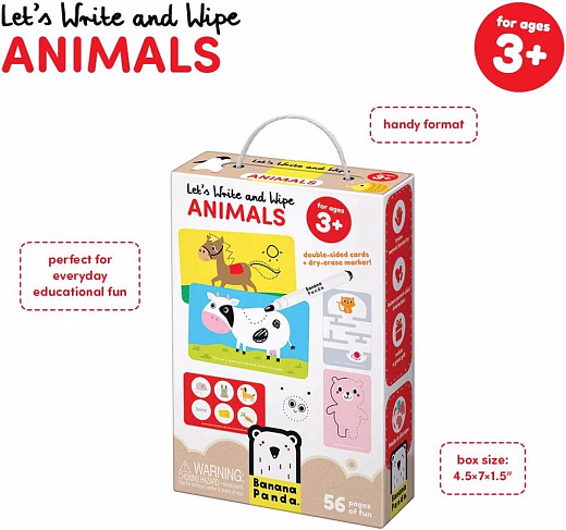 Обучающие карточки с заданиями Животные от бренда Banana Panda