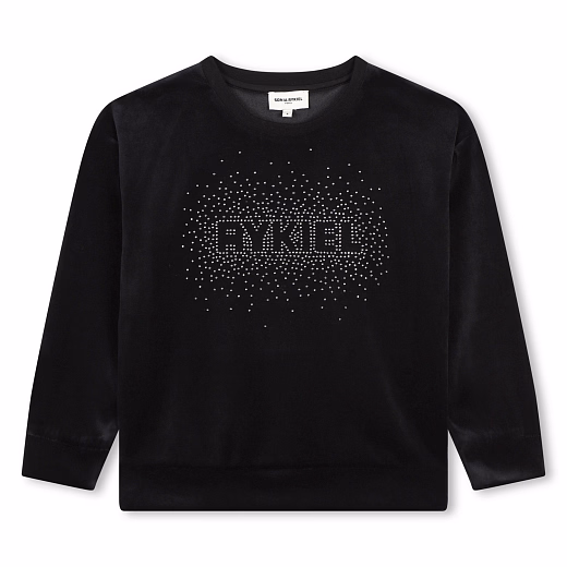 Свитшот черного цвета со стразами от бренда SONIA RYKIEL