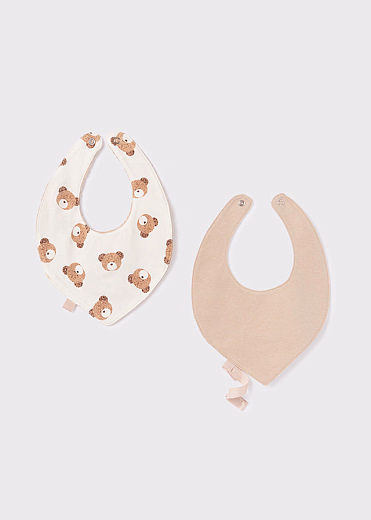 Нагрудный фартук белый и коричневый с мишкой 2 шт от бренда Mayoral