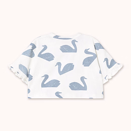 Футболка-кроп SWAN от бренда Tinycottons Белый Голубой