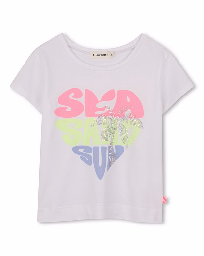 Футболка SEA SAND SUN от бренда Billieblush Белый