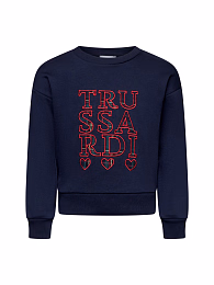Свитшот темно-синий с надписью от бренда Trussardi