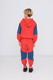 Джоггеры COLOR BLOCK Dark red от бренда Tinycottons