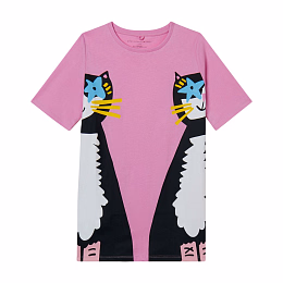 Платье розовое с кошками от бренда Stella McCartney kids