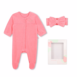Слип из велюра и повязка от бренда Billieblush