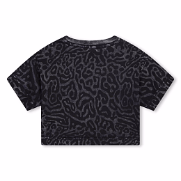 Футболка укороченная Animal-print от бренда HUGO Черный