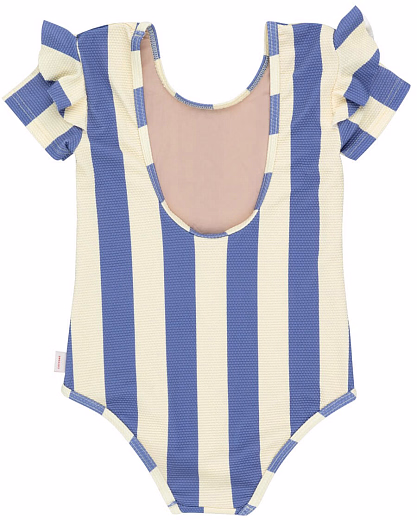 Купальник с рюшами в полоску от бренда Tinycottons