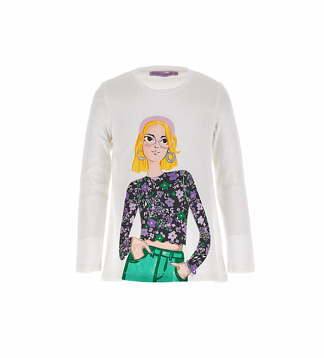 Лонгслив с принтом девушки от бренда Original Marines