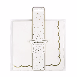 Салфетки Белые с золотом 16 шт от бренда Tim & Puce Factory