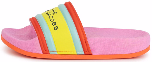 Сланцы розовые с разноцветными полосками от бренда LITTLE MARC JACOBS