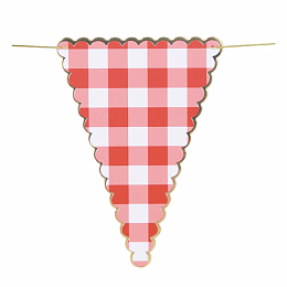 Гирлянда Флаги Красная клетка и золото 3 м от бренда Tim & Puce Factory