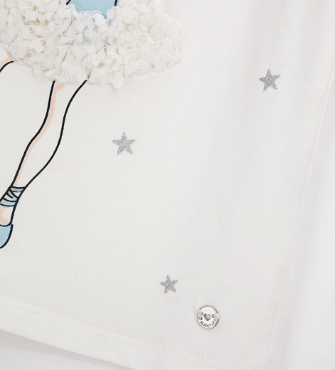 Футболка с балериной от бренда Original Marines Молочный