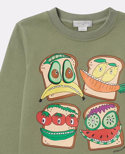 Свитшот Veggie Sandwich от бренда Stella McCartney kids