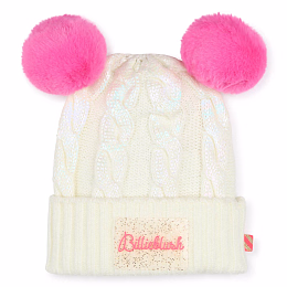 Шапка с розовыми помпонами от бренда Billieblush