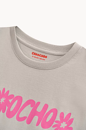Футболка-кроп ChooChoo от бренда CHOOCHOO Серый