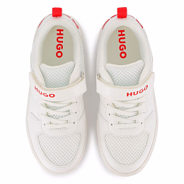 Кеды белого цвета с красным лого от бренда HUGO