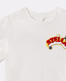 Футболка с нашивками Stella от бренда Stella McCartney kids Молочный
