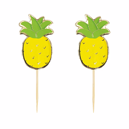 Шпажки Ананасы с золотом 10 шт от бренда Tim & Puce Factory