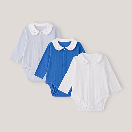 Боди с воротником 3 шт White-Blue от бренда Anna Leon