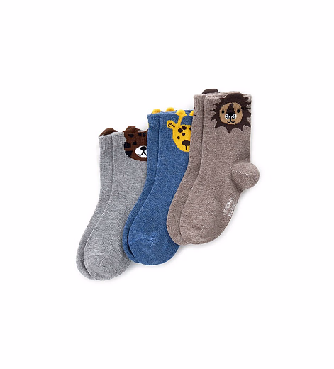 Носки 3 пары с принтом зверят от бренда Original Marines