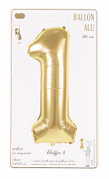 Воздушный шар Цифра 1 Gold 36 см от бренда Tim & Puce Factory