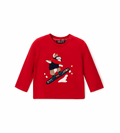 Лонгслив Red со сноубордистом от бренда Original Marines