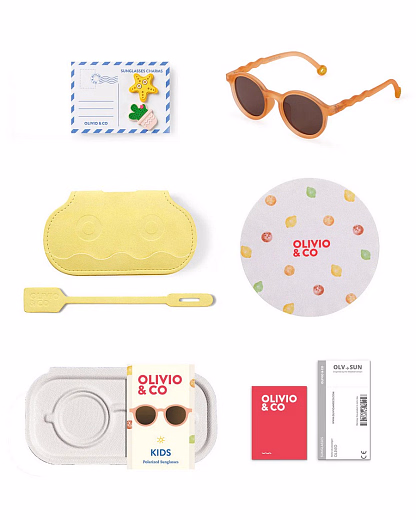 Очки KIDS Oval Sunglasses-Citrus Garden-Grapefruit Pink от бренда Olivio and Co