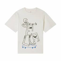 Футболка молочная брендированная от бренда Stella McCartney kids Молочный