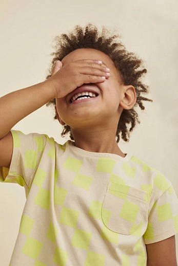 Футболка Pocket Blocks Print от бренда Sproet & Sprout Бежевый Салатовый