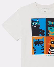 Футболка 4 cats от бренда Stella McCartney kids Молочный