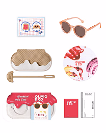 Очки KIDS Oval Sunglasses-Breakfast Art-Fig Pink от бренда Olivio and Co