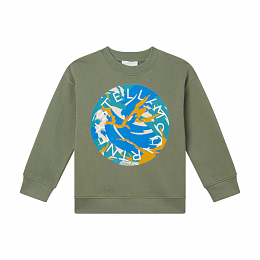 Свитшот Хаки с круглым лого от бренда Stella McCartney kids