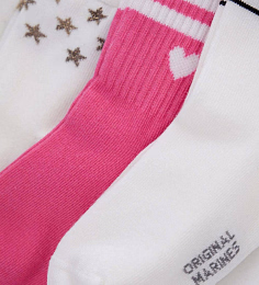 Носки 3 пары розового и белого цвета от бренда Original Marines