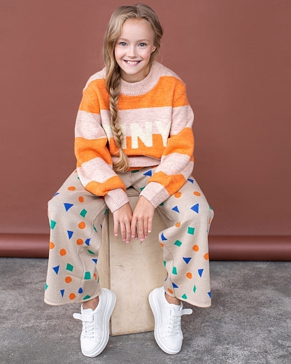 Джемпер Stripes Beige Orange от бренда Tinycottons